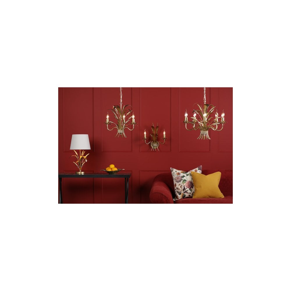 Dar PHA0935 Phaedra 2 Light Wall Light Gold