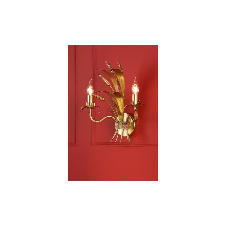 Dar PHA0935 Phaedra 2 Light Wall Light Gold