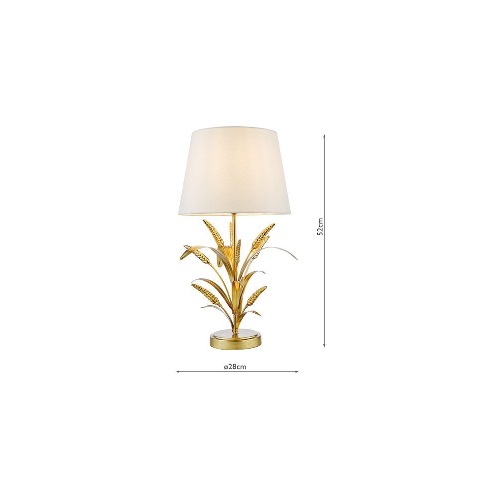 Dar PHA4235 Phaedra Table Lamp Gold With Shade