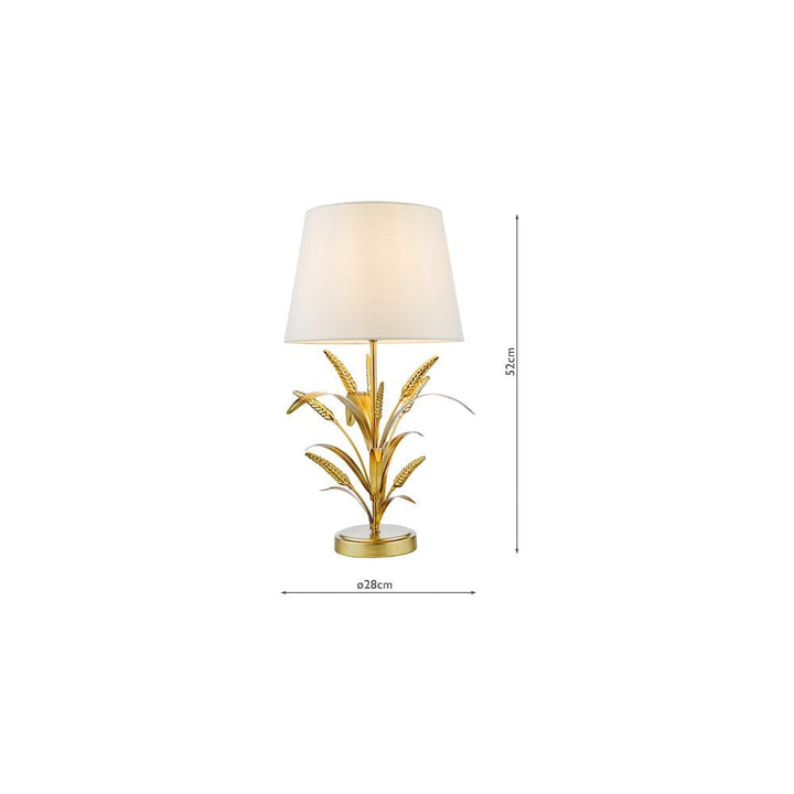 Dar PHA4235 Phaedra Table Lamp Gold With Shade