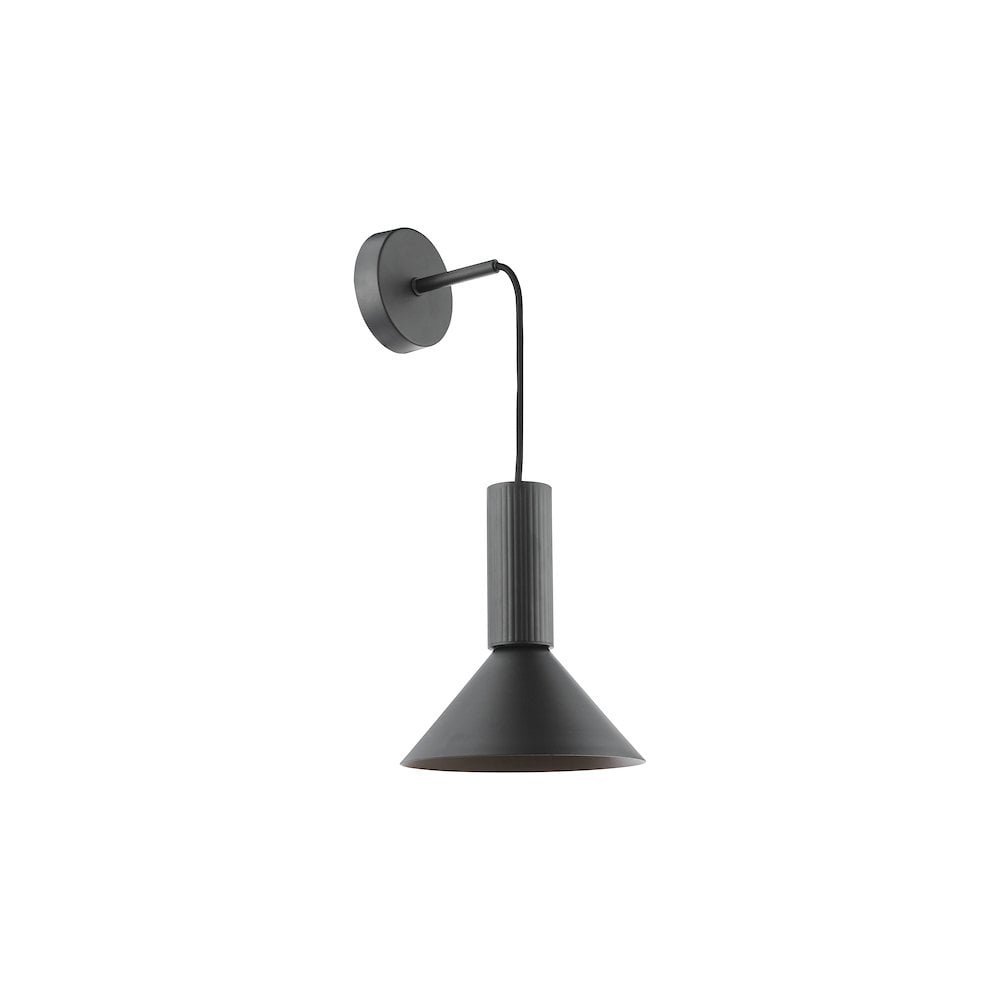 Dar RAG0122 Ragnar Pendant/Wall Light Satin Black (S)