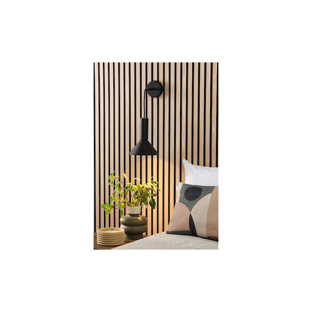 Dar RAG0122 Ragnar Pendant/Wall Light Satin Black (S)