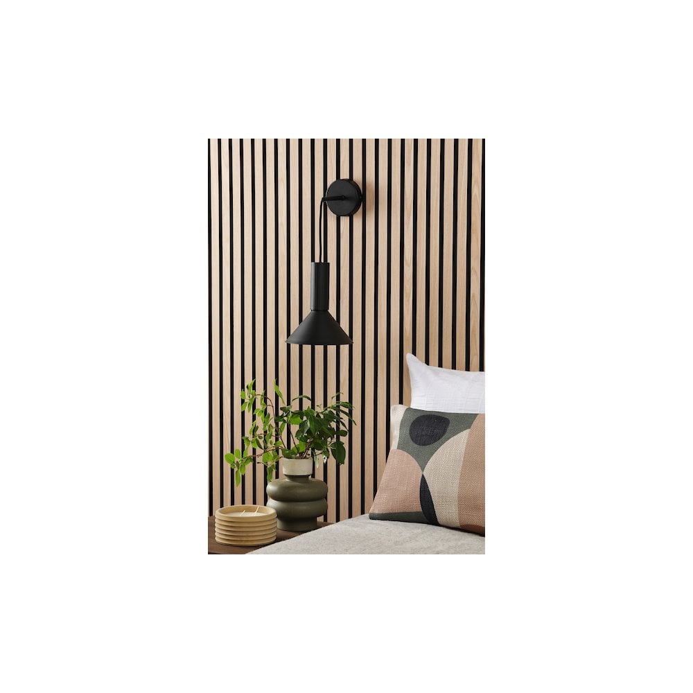 Dar RAG0122 Ragnar Pendant/Wall Light Satin Black