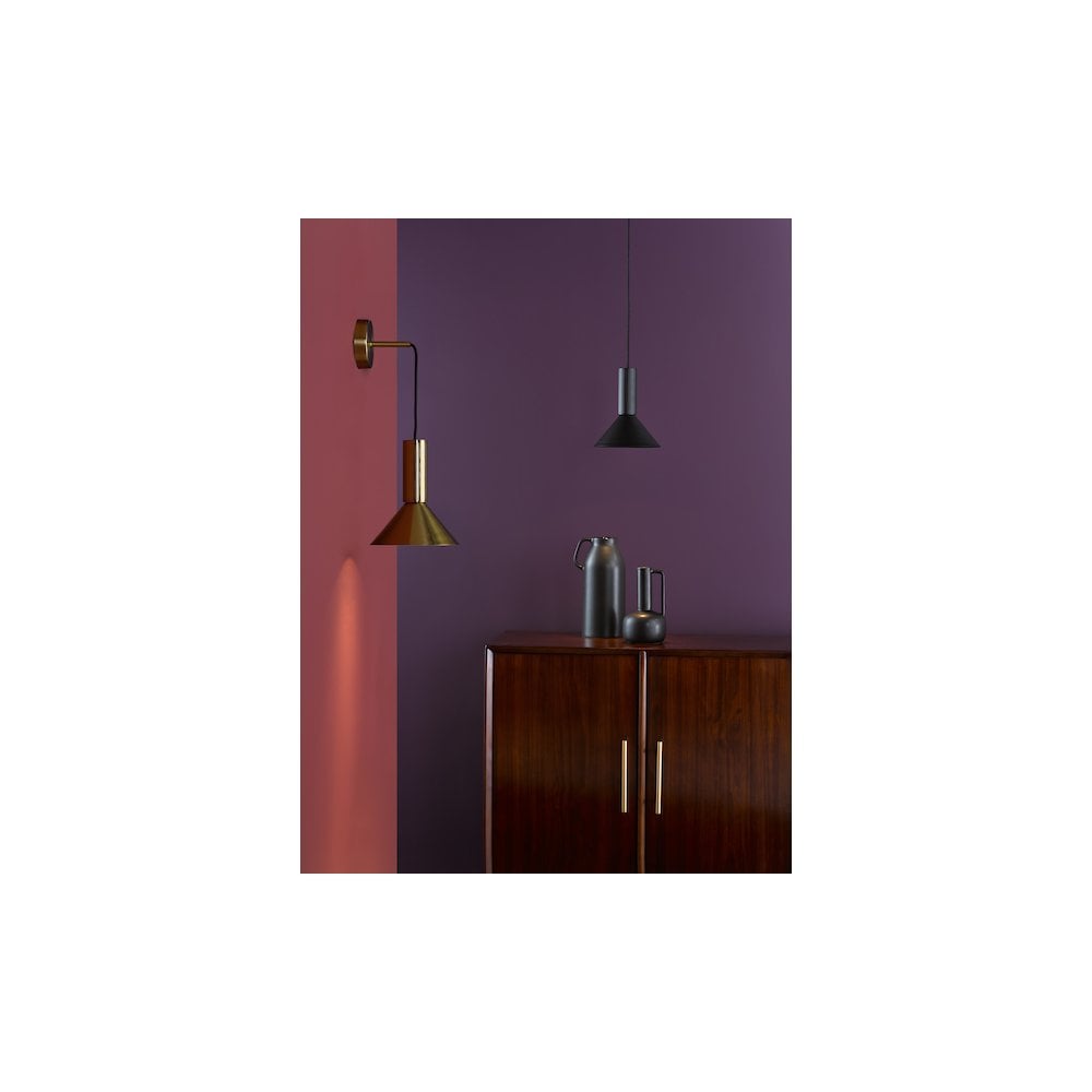 Dar RAG0122 Ragnar Pendant/Wall Light Satin Black