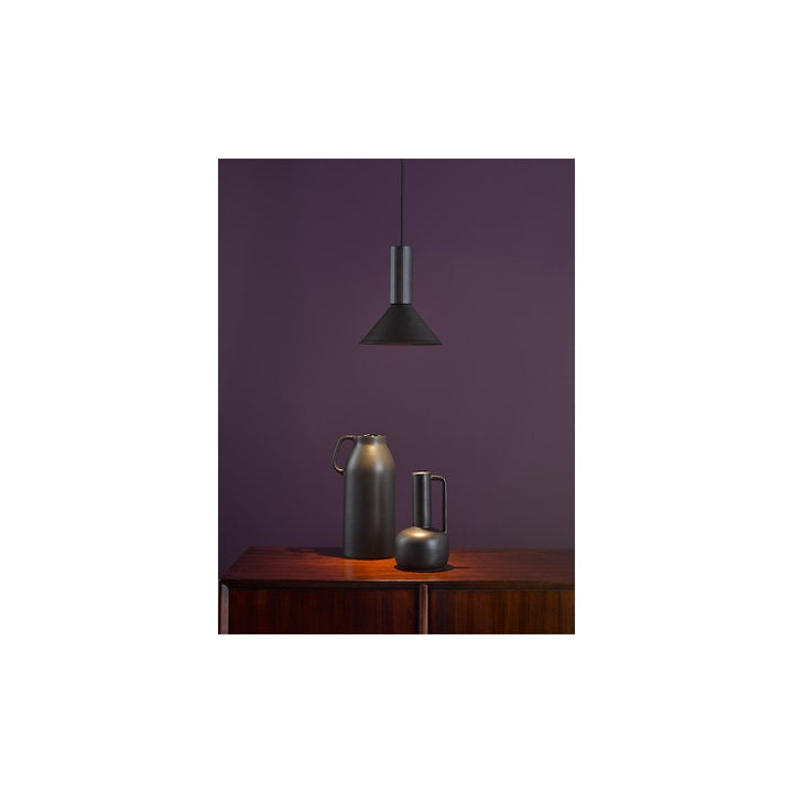 Dar RAG0122 Ragnar Pendant/Wall Light Satin Black