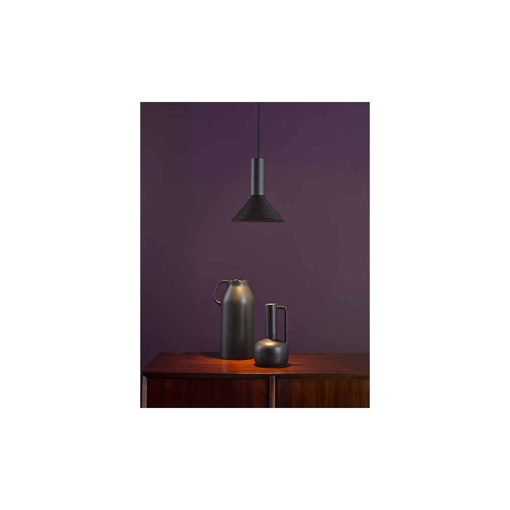 Dar RAG0122 Ragnar Pendant/Wall Light Satin Black (S)