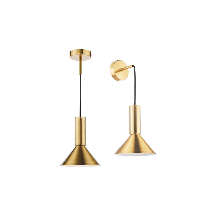 Dar RAG0140 Ragnar Pendant/Wall Light Natural Brass