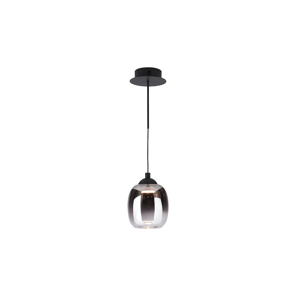Dar RAM0722 Ramona Pendant/Wall Light Matt Black Ombre Glass LED (S)