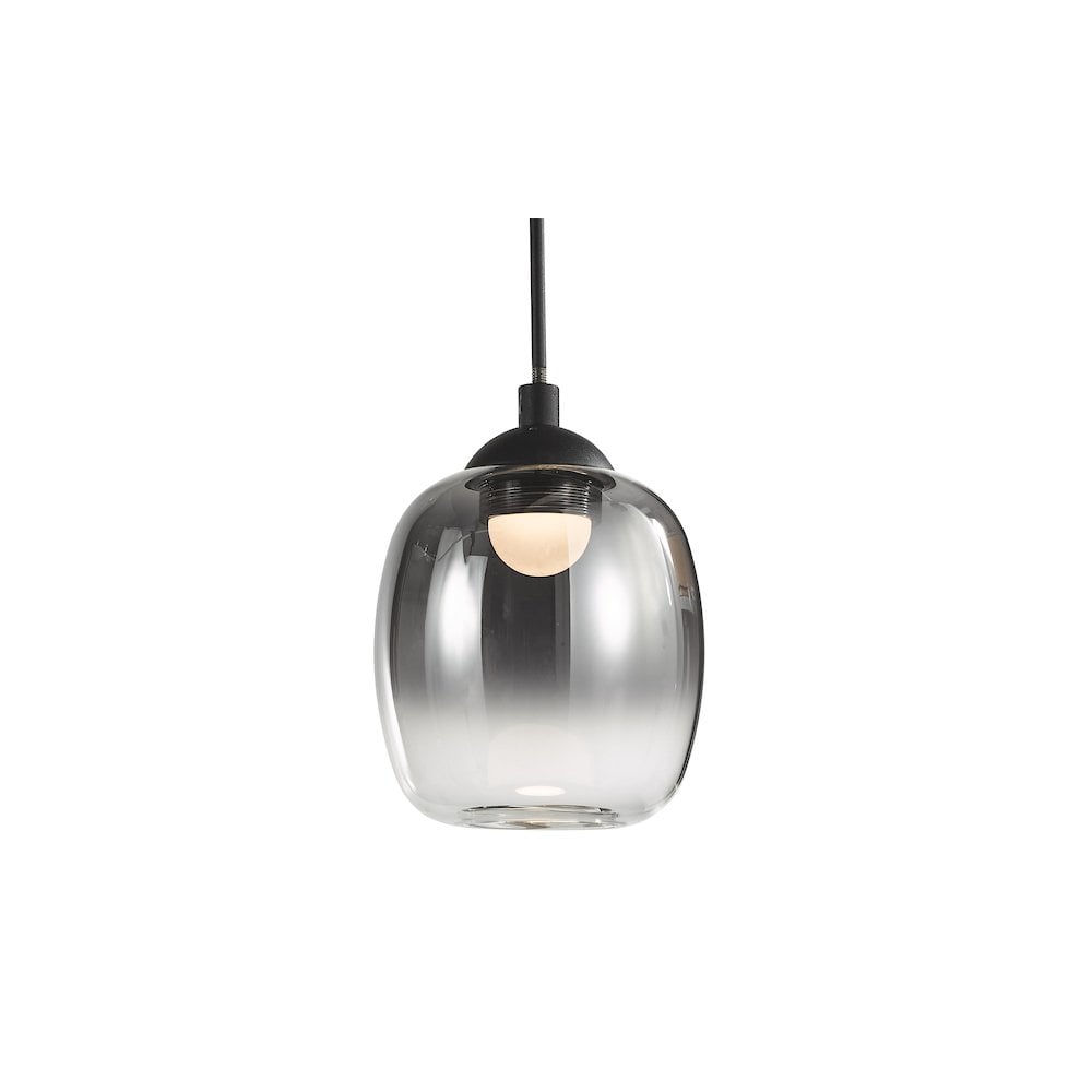 Dar RAM0722 Ramona Pendant/Wall Light Matt Black Ombre Glass LED