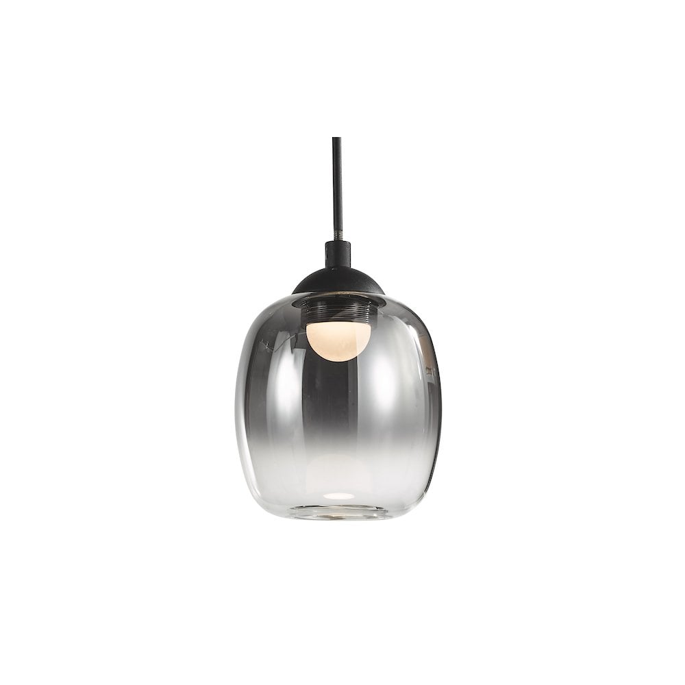 Dar RAM0722 Ramona Pendant/Wall Light Matt Black Ombre Glass LED (S)