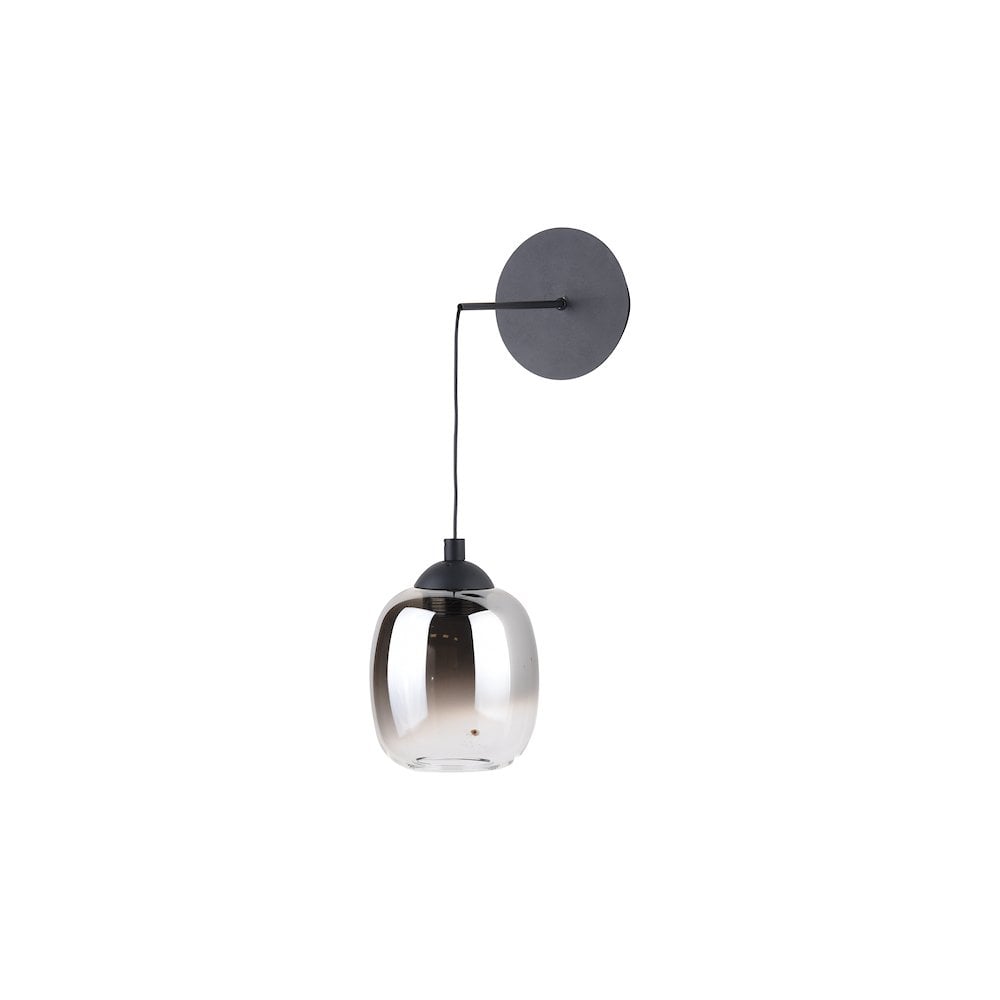 Dar RAM0722 Ramona Pendant/Wall Light Matt Black Ombre Glass LED