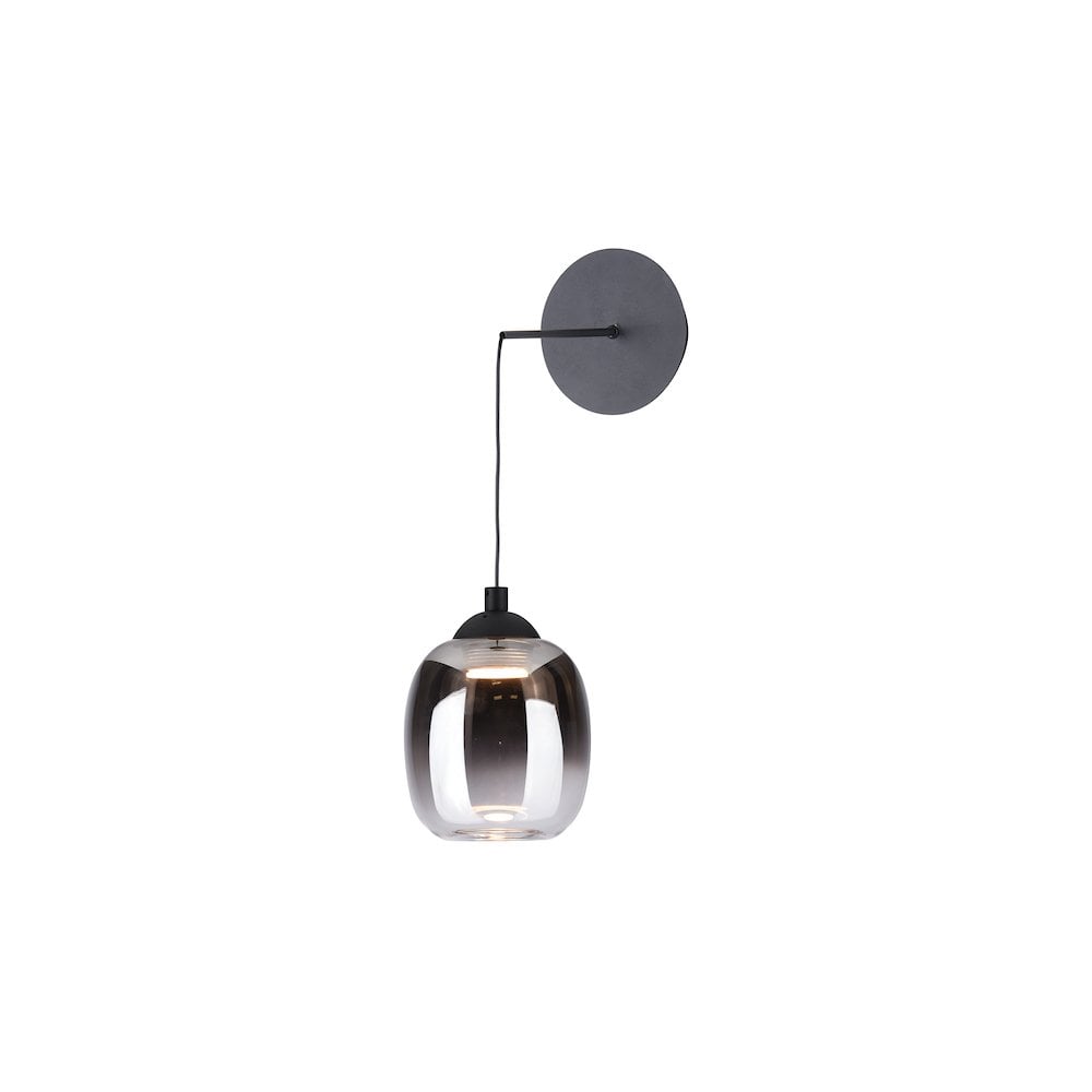 Dar RAM0722 Ramona Pendant/Wall Light Matt Black Ombre Glass LED (S)