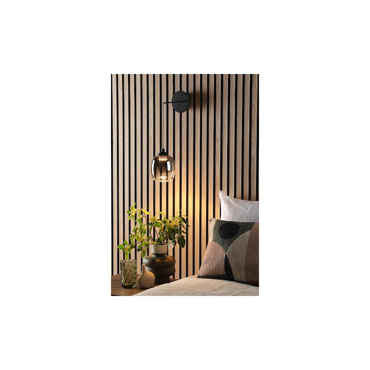 Dar RAM0722 Ramona Pendant/Wall Light Matt Black Ombre Glass LED (S)