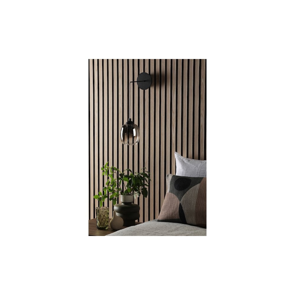 Dar RAM0722 Ramona Pendant/Wall Light Matt Black Ombre Glass LED