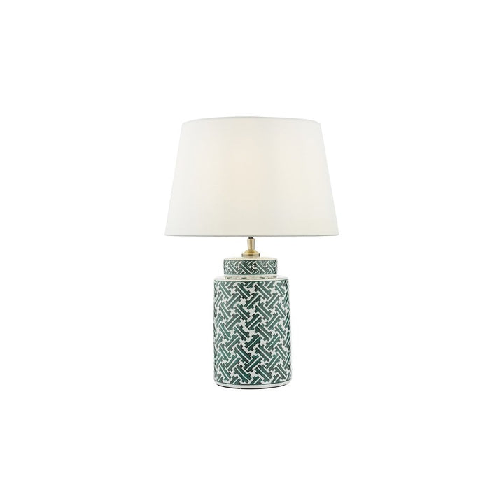 Dar REE4224-CEZ142 Reese Table Lamp Green Ceramic With Shade