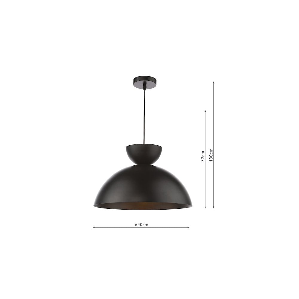 Dar RIY8622 Riya Small Pendant Matt Black