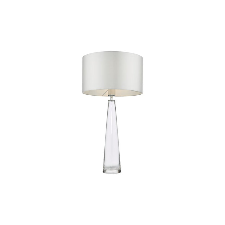 Dar SAM4208-HIL1315 Samara Table Lamp Glass and Polished Chrome With Shade