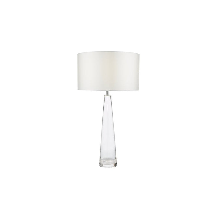 Dar SAM4208-HIL1315 Samara Table Lamp Glass and Polished Chrome With Shade