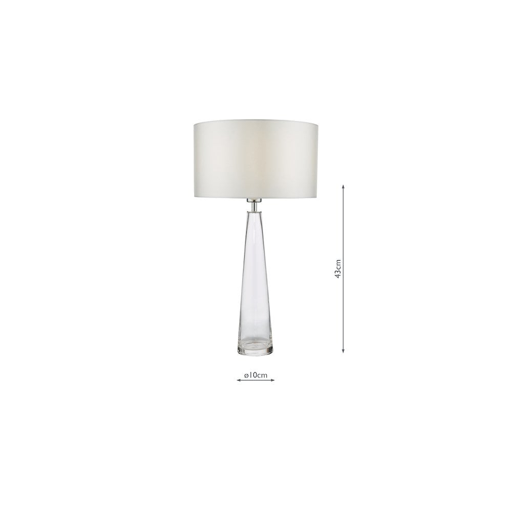 Dar SAM4208-HIL1315 Samara Table Lamp Glass and Polished Chrome With Shade