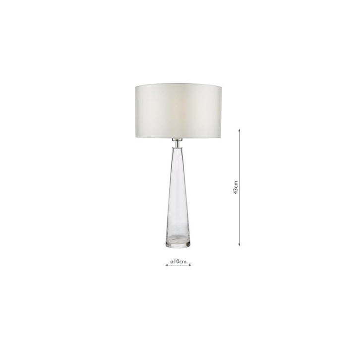 Dar SAM4208-HIL1315 Samara Table Lamp Glass and Polished Chrome With Shade