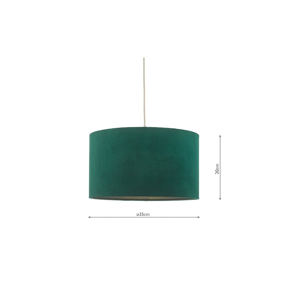 Dar SAM4224-AKA6524 Samara Table Lamp Green Glass and Polished Chrome With Shade