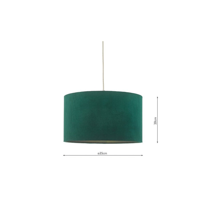 Dar SAM4224-AKA6524 Samara Table Lamp Green Glass and Polished Chrome With Shade