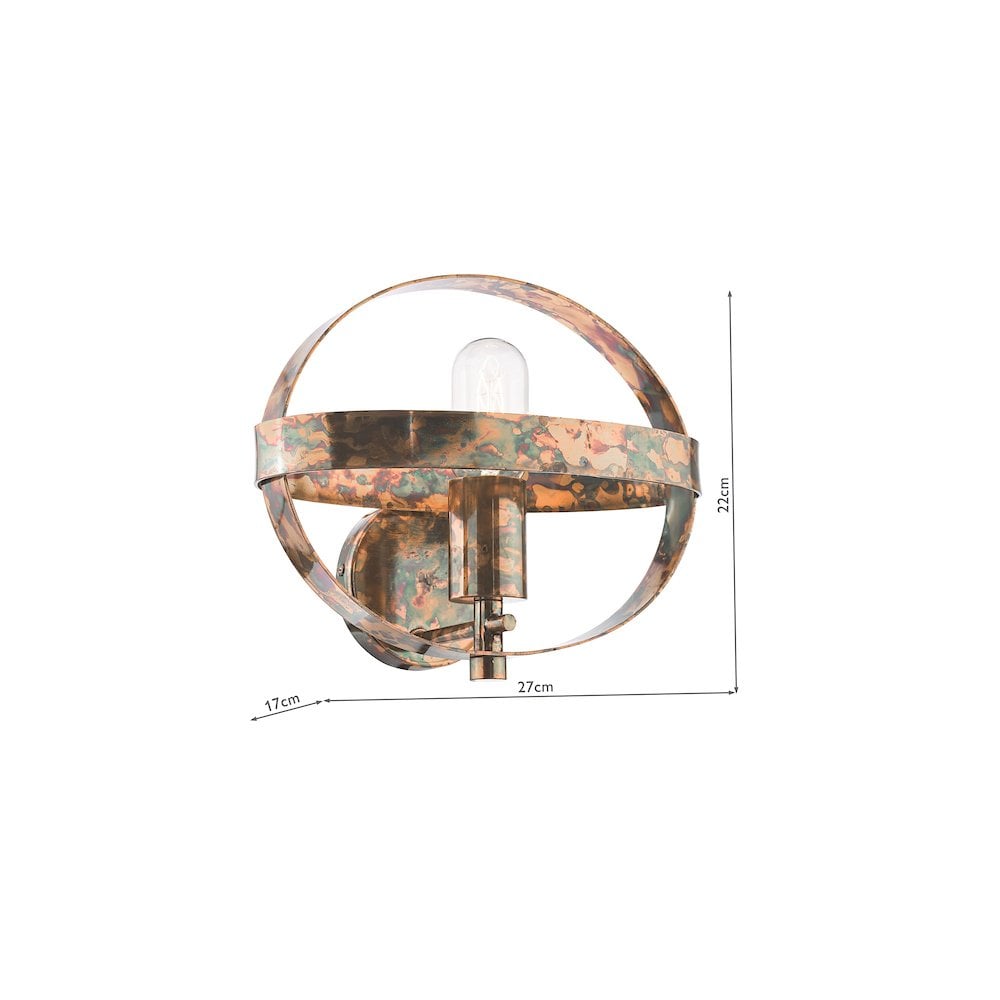 Dar SYM0764 Symbol Wall Light Mottled Copper