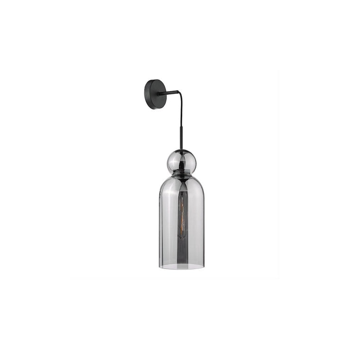 Dar TAO0110 Tao Pendant Matt Black and Smoked Glass (S)