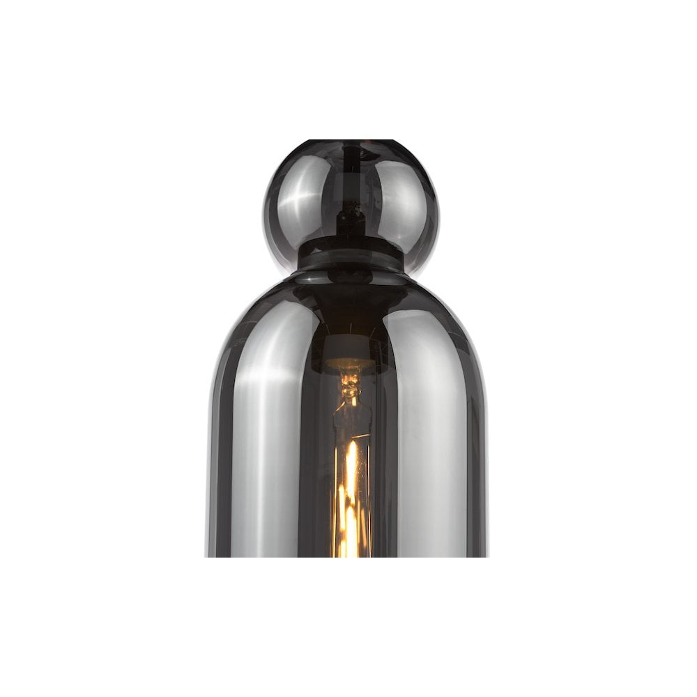 Dar TAO0110 Tao Pendant Matt Black and Smoked Glass (S)