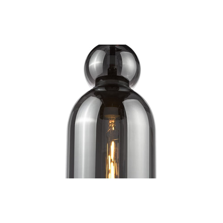 Dar TAO0110 Tao Pendant Matt Black and Smoked Glass (S)