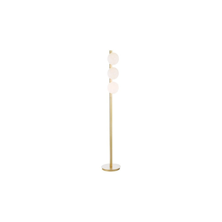 Dar TAU4935 Tauri 3 Light Floor Lamp Matt Gold and Opal Glass