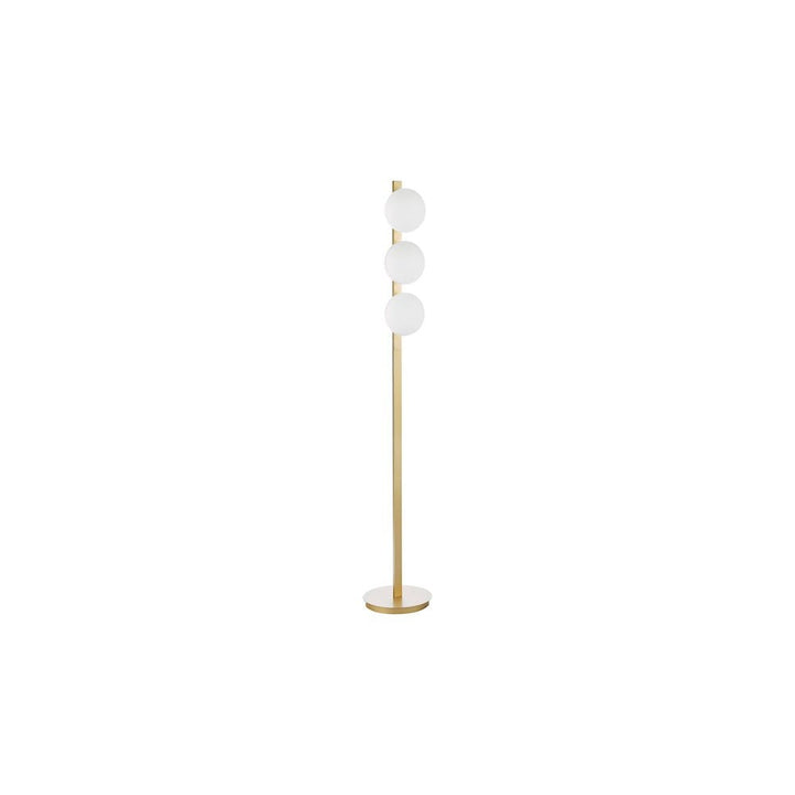 Dar TAU4935 Tauri 3 Light Floor Lamp Matt Gold and Opal Glass