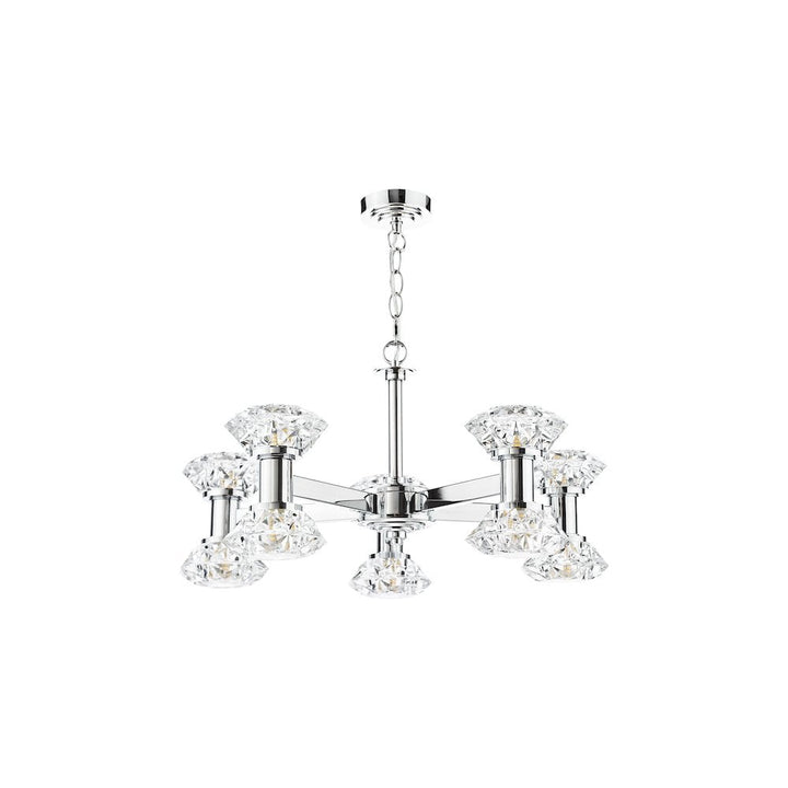 Dar TIA2350 Tiana 10 Light Armed Pendant Polished Chrome