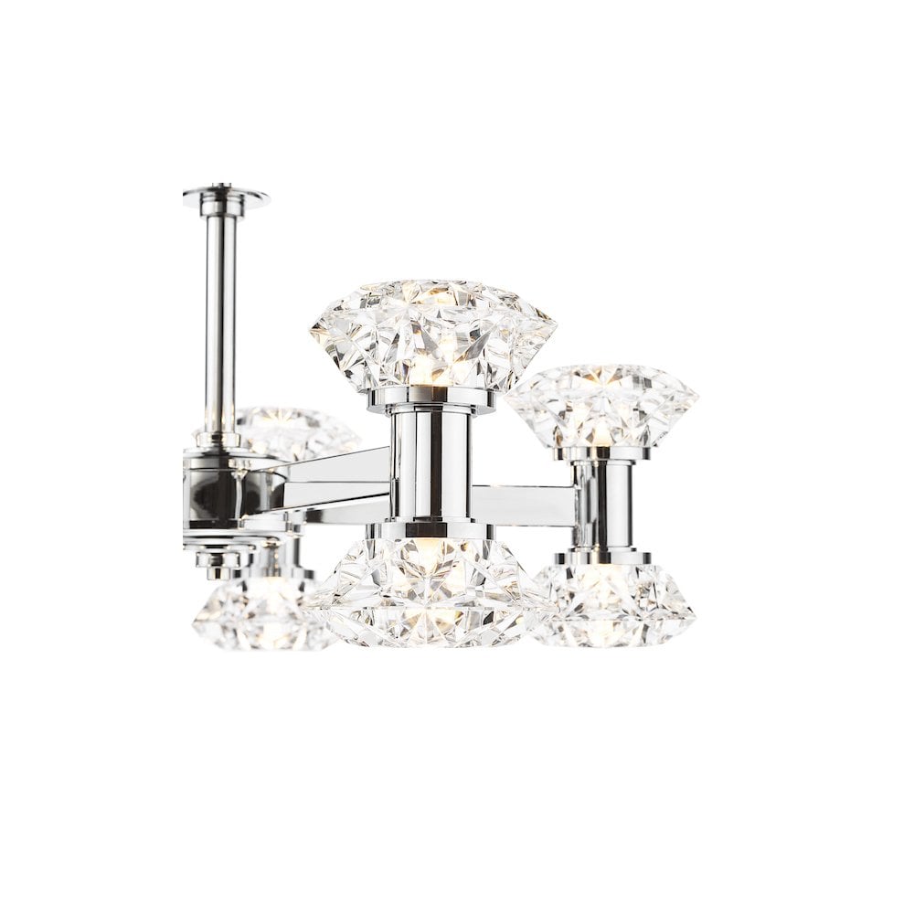 Dar TIA2350 Tiana 10 Light Armed Pendant Polished Chrome