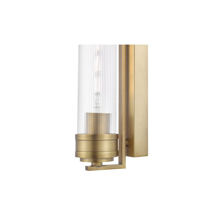 Dar TOM0763 Tommaso Bathroom Wall Light Antique Bronze and Ribbed Glass IP44