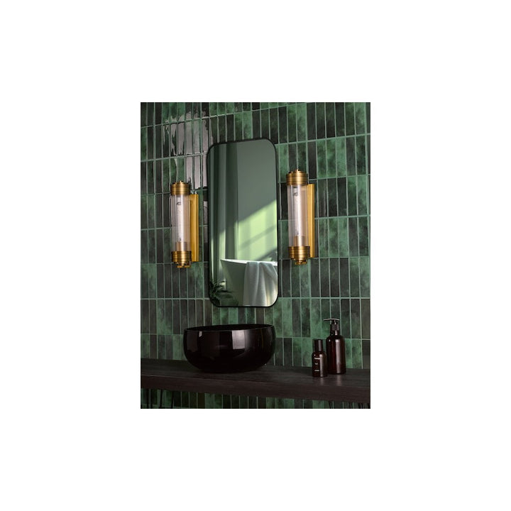 Dar TOM0763 Tommaso Bathroom Wall Light Antique Bronze and Ribbed Glass IP44