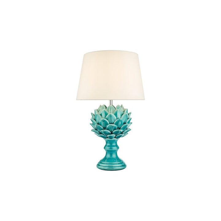 Dar VIO4223-CEZ162 Violetta Table Lamp Blue Ceramic With Shade