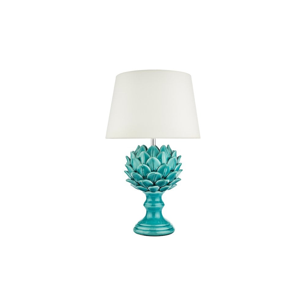 Dar VIO4223-CEZ162 Violetta Table Lamp Blue Ceramic With Shade