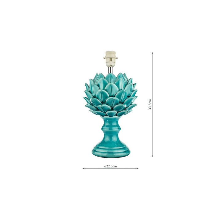 Dar VIO4223-CEZ162 Violetta Table Lamp Blue Ceramic With Shade