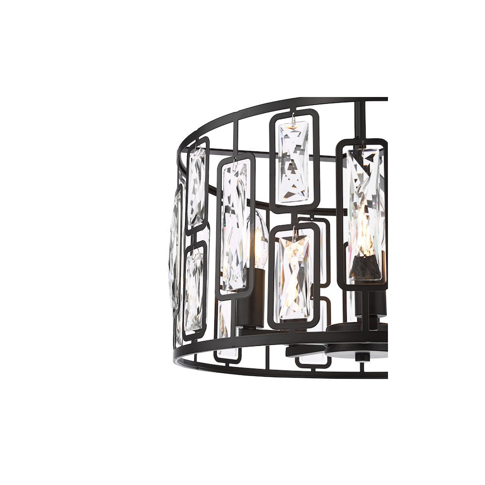 Dar ZOE0522 Zoelle 5 Light Pendant Matt Black and Crystal