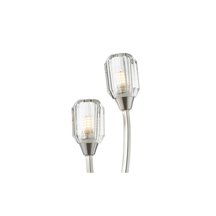 Dar ZON0938 Zonda 2 Light Wall Light Brushed Nickel and Crystal