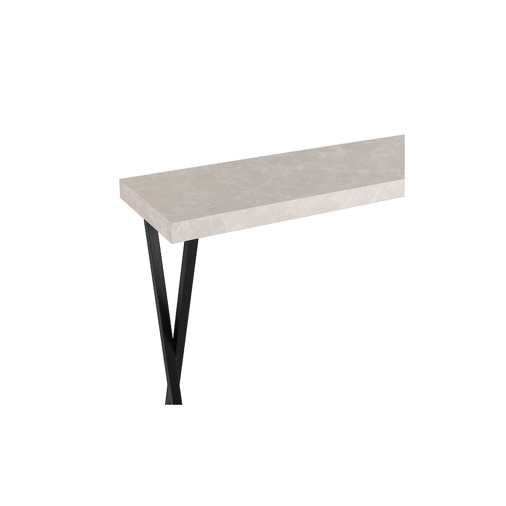 Dar 001DAT003 Data Console Table Light Grey Marble Effect