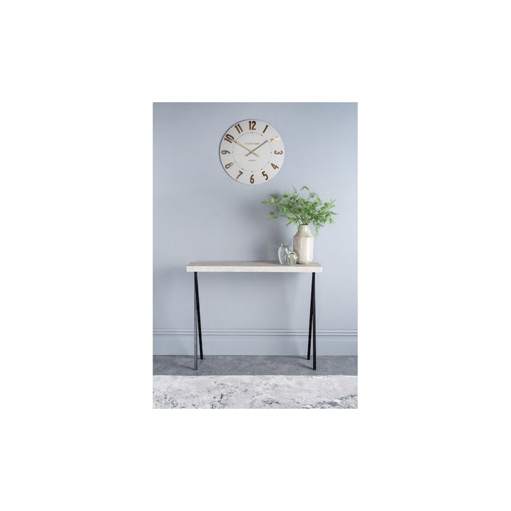 Dar 001DAT003 Data Console Table Light Grey Marble Effect