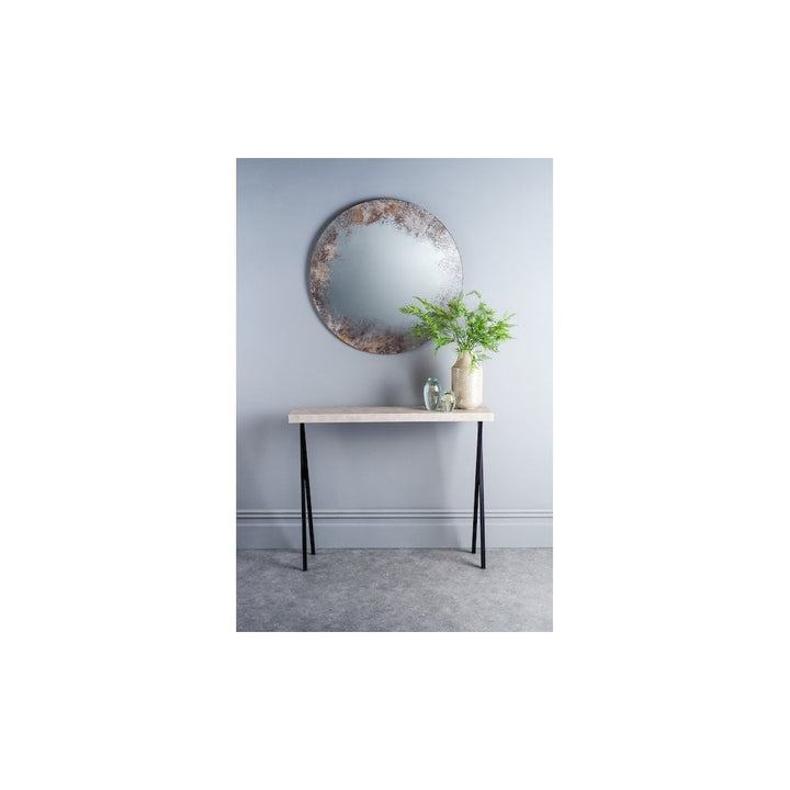 Dar 001DAT003 Data Console Table Light Grey Marble Effect