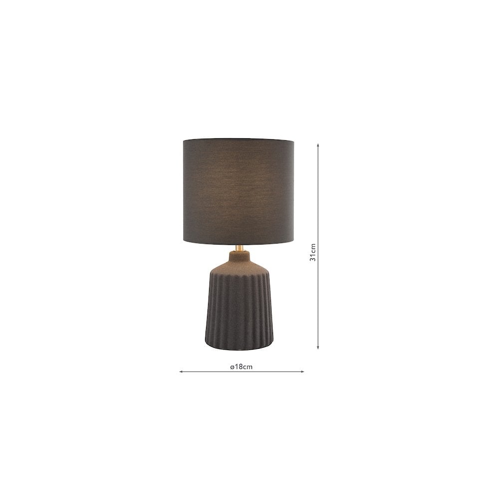 Dar CHL4139 Chloris Small Table Lamp Grey With Shade