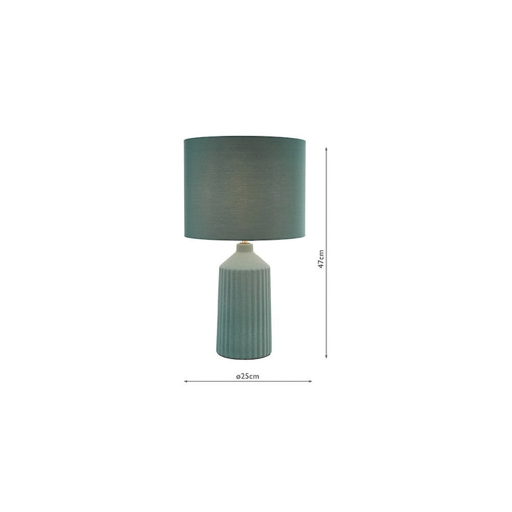 Dar CHL4324 Chloris Large Table Lamp Green With Shade