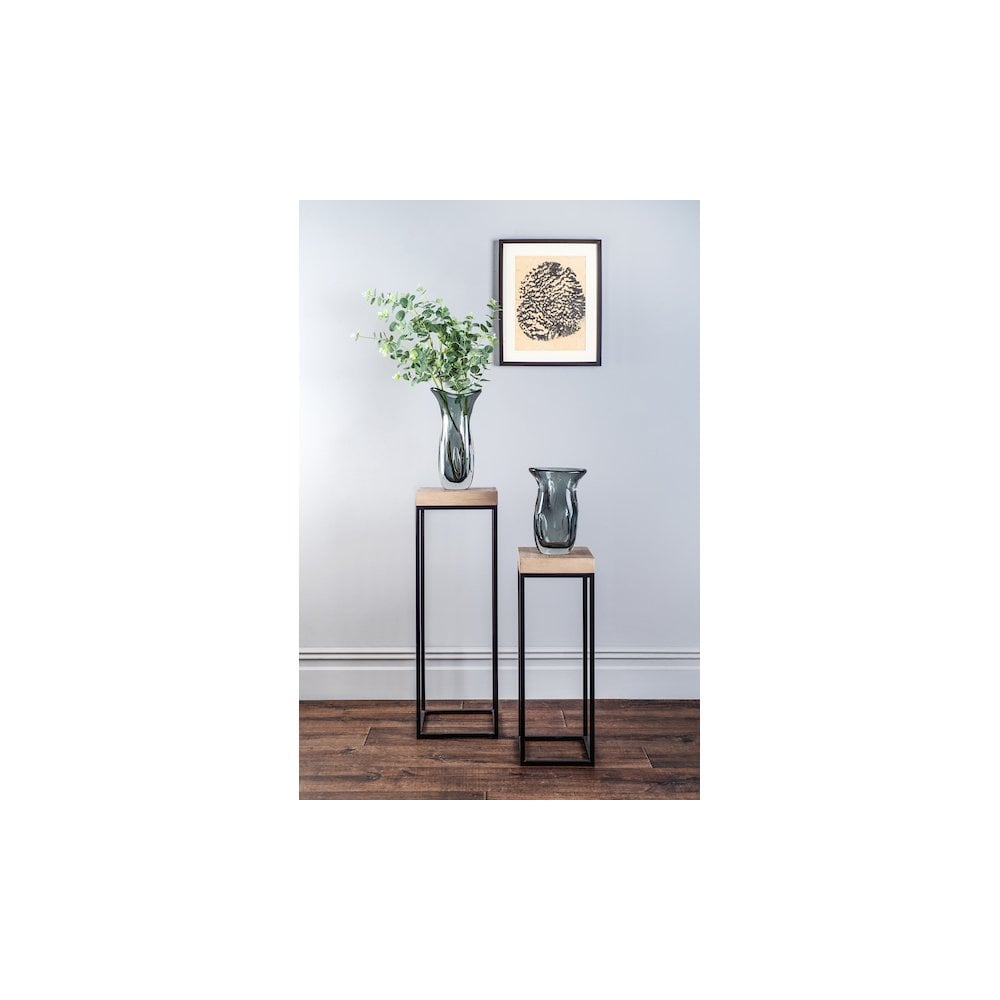 Dar 001FAB001 Fabio Nest of 2 Plant Stand Oak Style Effect