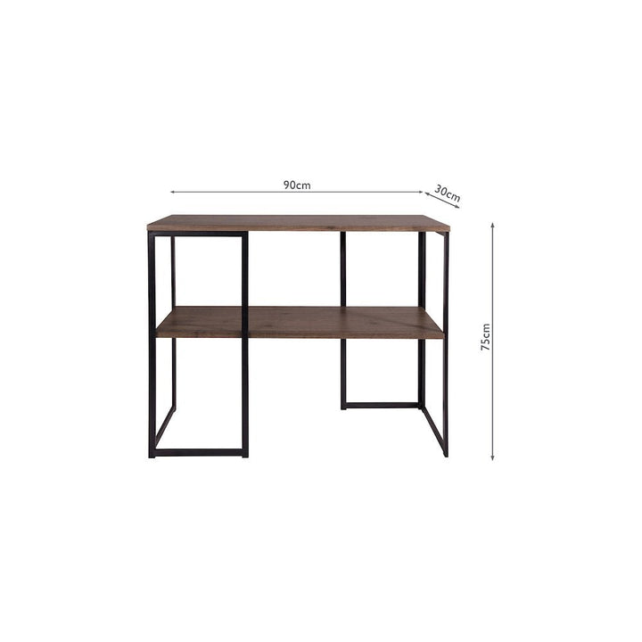 Dar 001KIM001 Kimora Console Table Brown Pine Veneer and Matt Black