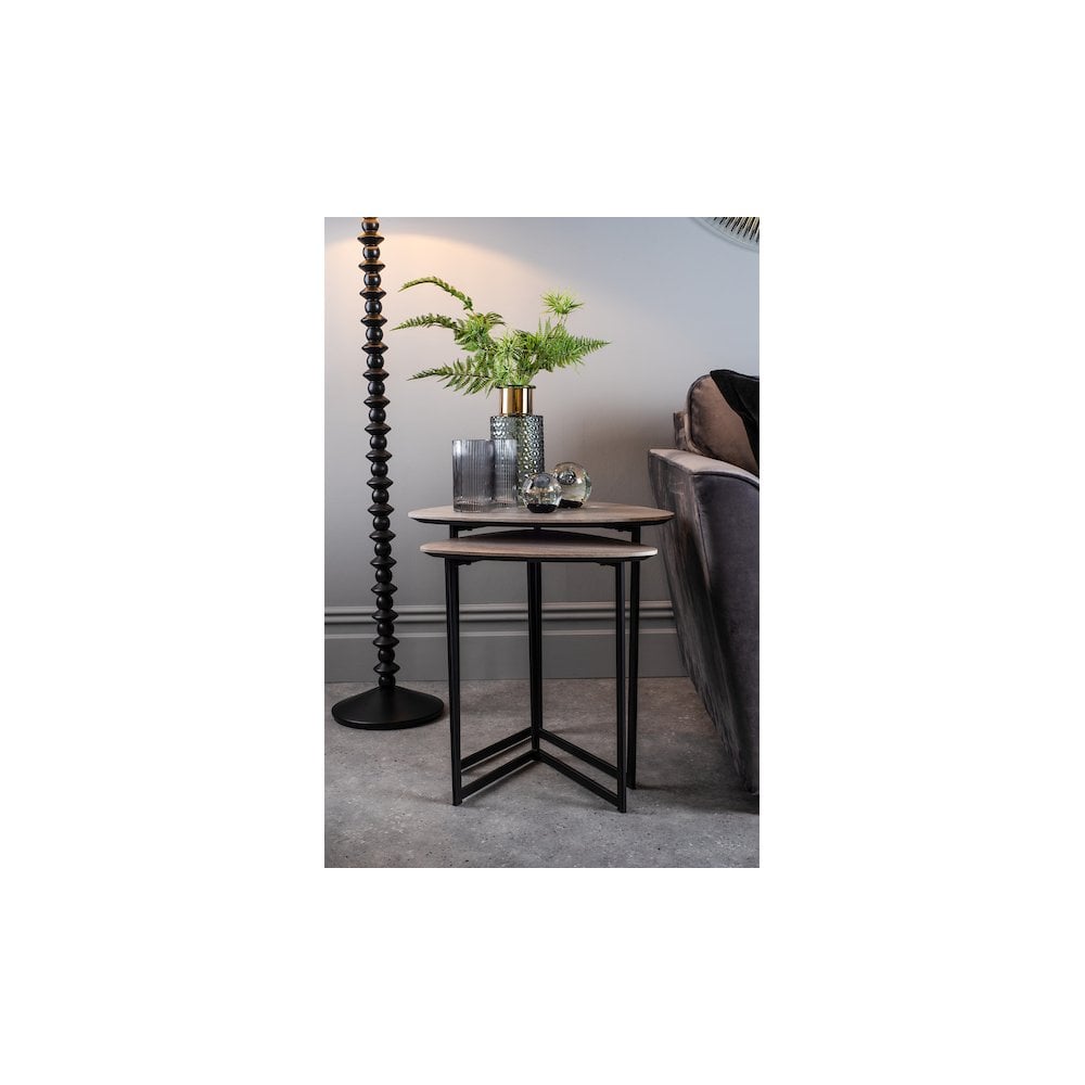 Dar 001MIB001 Mibello Nested Side Tables Light Oak Effect