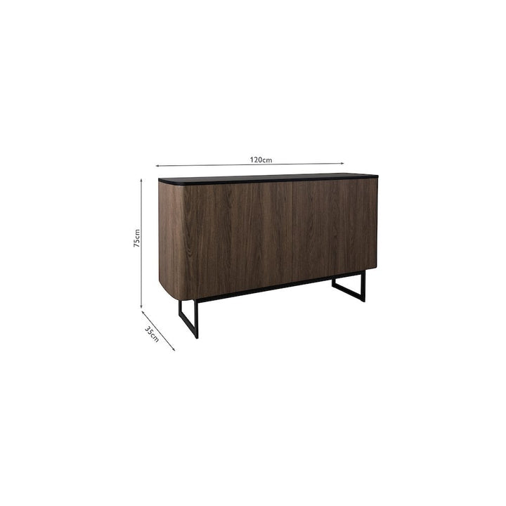 Dar 001MYR001 Myron Cabinet Mocha Veneer and Matt Black